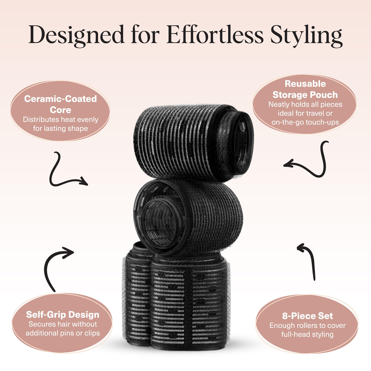 Kitsch Ceramic Hair Rollers for Women – full view