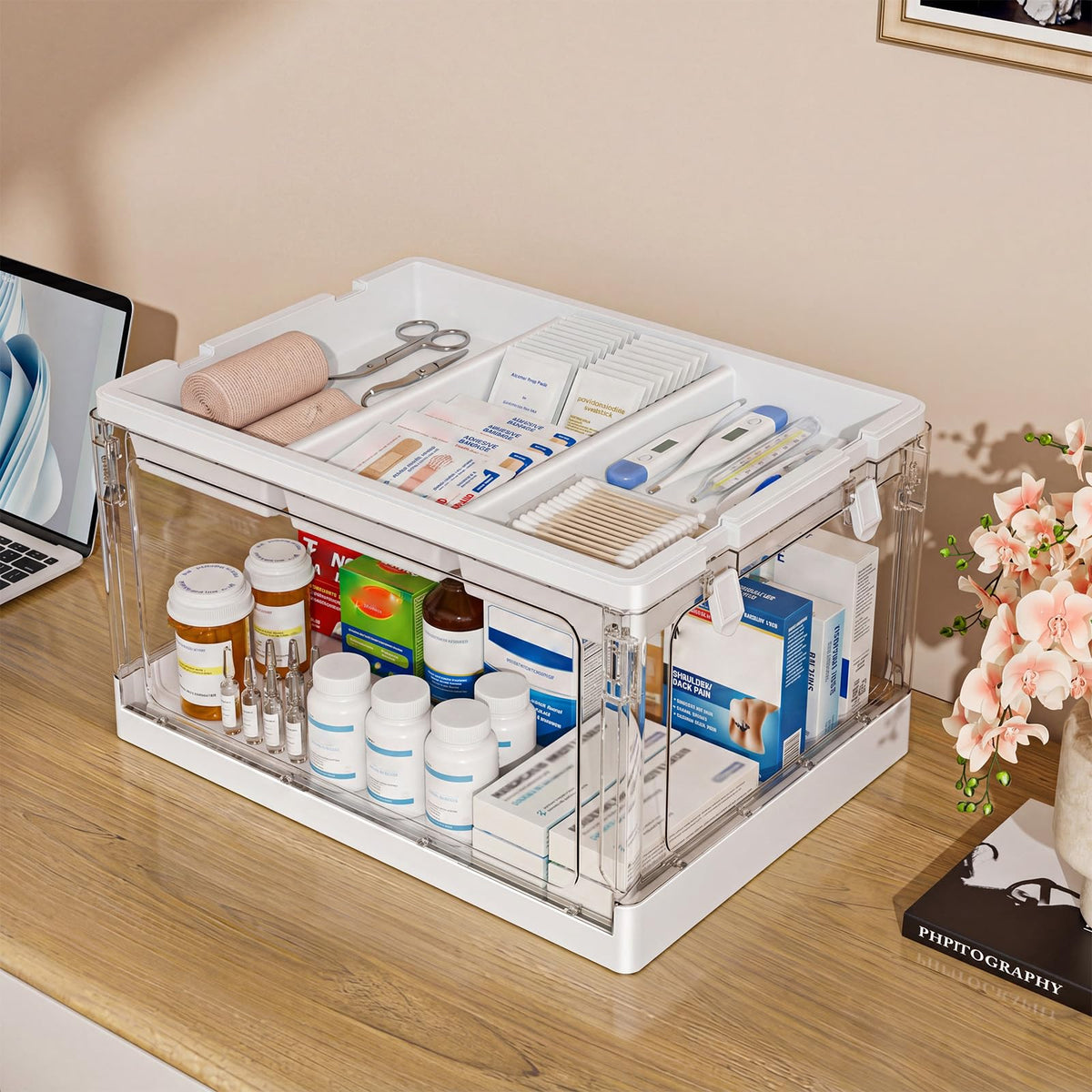 24QT 2Packs Clear Craft Organizers and Storage with Trays - GeeBom Official Imagery - 8