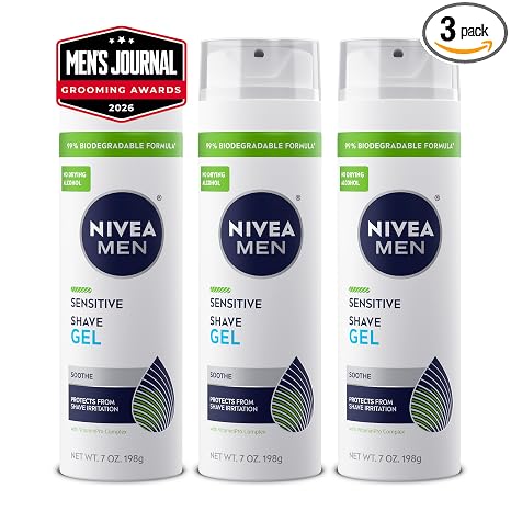 NIVEA MEN Sensitive Shave Gel No Drying Alcohol Mulitpack 3
