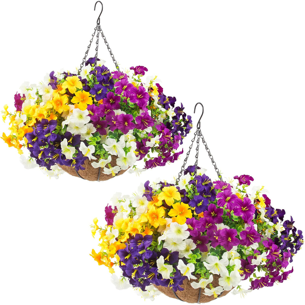 Daynight 2 Set Artificial Outdoor Hanging Baskets with 24 - Daynight Official Imagery - 2