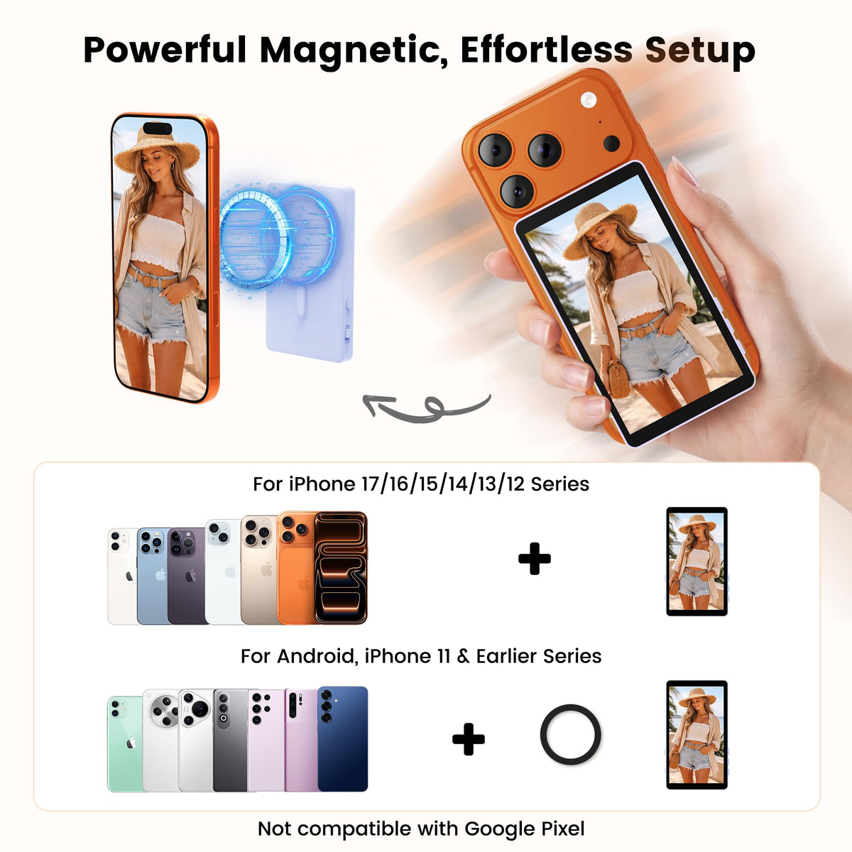 Vamvo Selfie Monitor Screen Vlog Magnetic with Remote - Vamvo Official Imagery - 3
