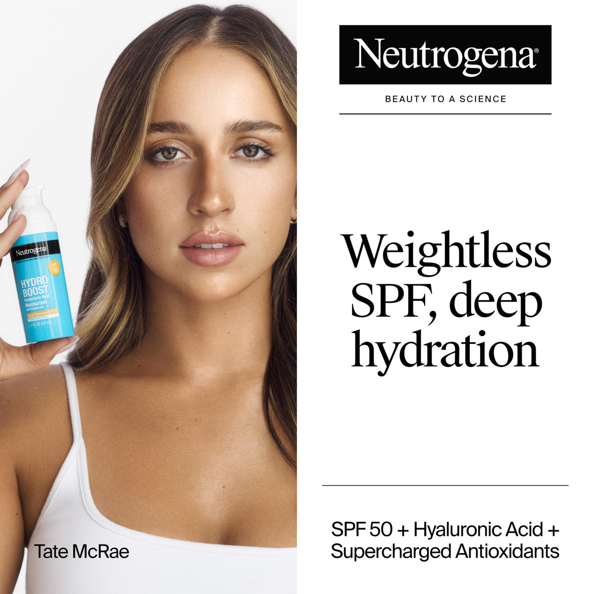 Neutrogena Hydro Boost Face Moisturizer SPF 50 1 7 fl oz – packaging and label