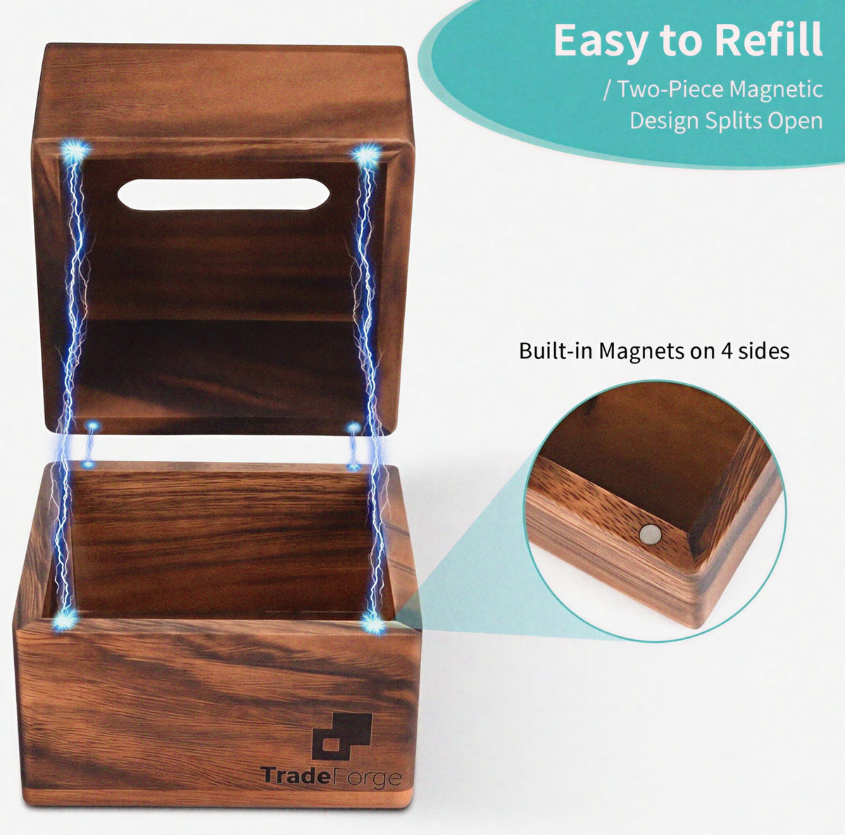 TradeForge South American Black Walnut Wooden Tissue Box - Premium Selection Official Imagery - 5