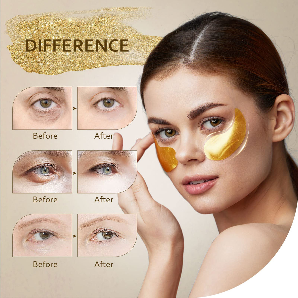 Taimand Under Eye Patches 24K Gold Eye Mask for Dark Circles – close-up detail