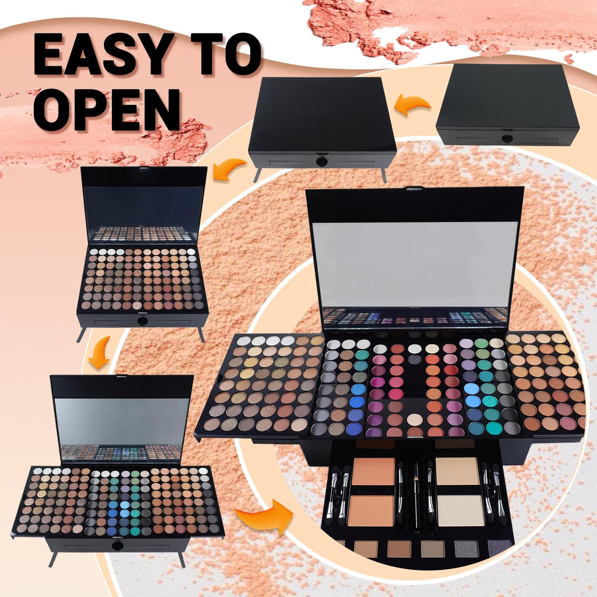 180 Colors Eyeshadow Palette Matte Shimmer Eye Shadow Makeup - JasCherry Official Imagery - 5