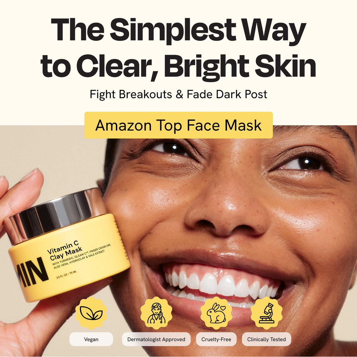 Gleamin Vitamin C Clay Mask for Dark Spots 2 5oz Brightening - Gleamin Official Imagery - 8