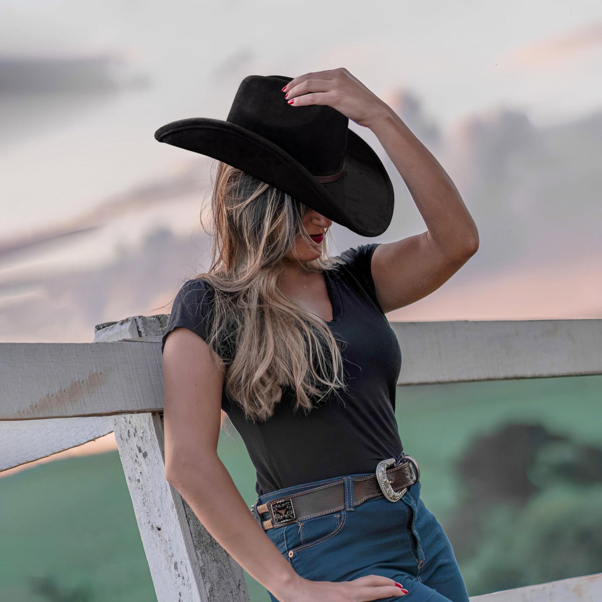FLUFFY SENSE Cowboy Hat for Women and Men with Shapeable - FLUFFY SENSE. Official Imagery - 7