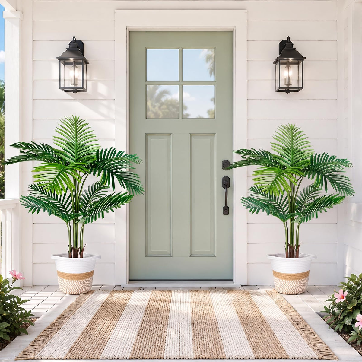 4FT Artificial Palm Tree Faux Plants Indoor Large Fake - TNELTUEB Official Imagery - 6
