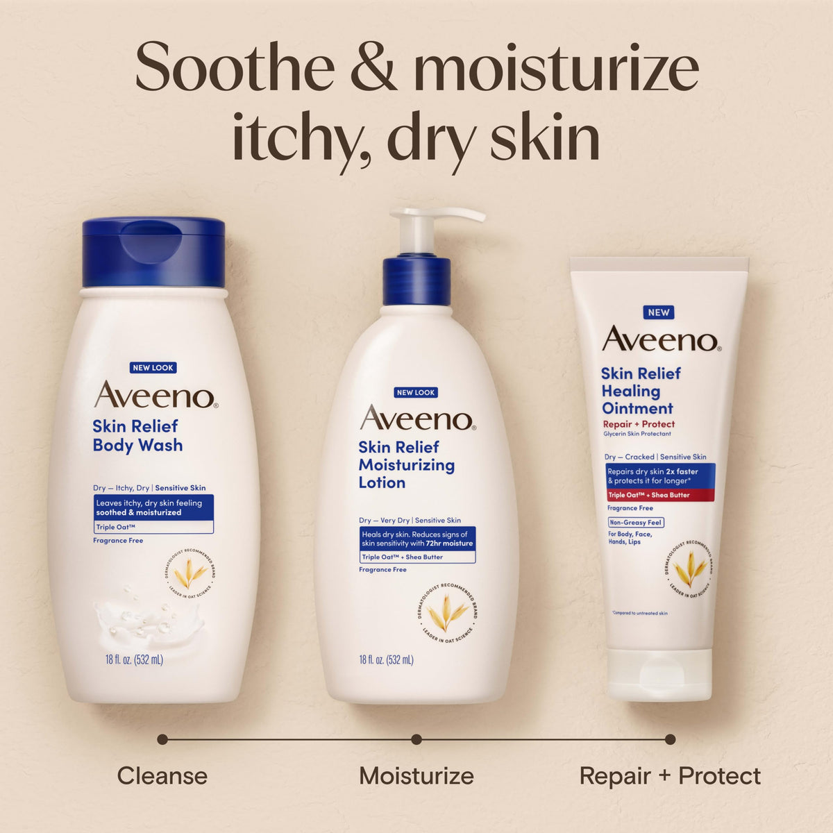 Aveeno Skin Relief Moisturizing Lotion Fragrance Free 12 fl – alternate angle