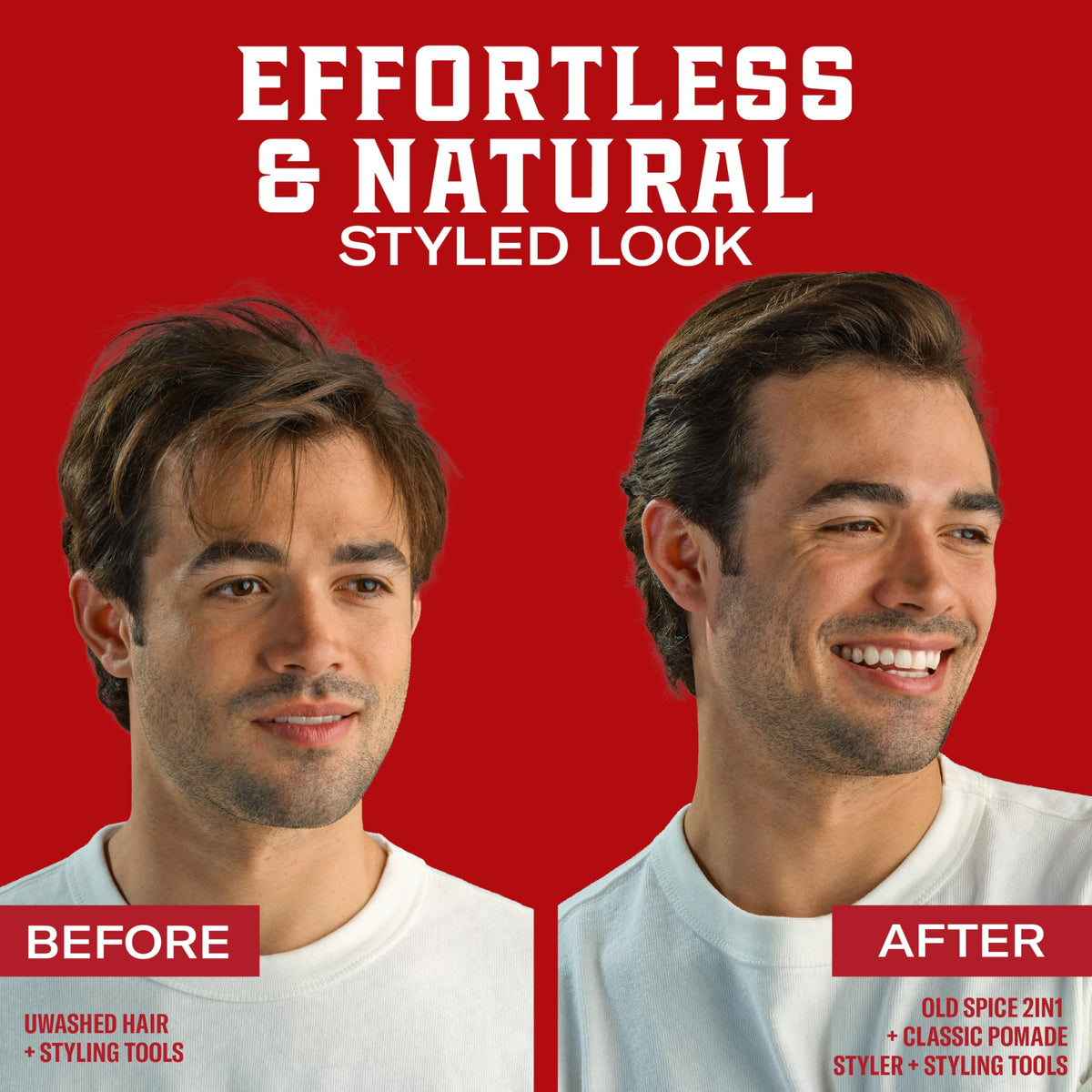 Old Spice Mens Hair Pomade Healthy Strong with Vitamin E – back view and specifications