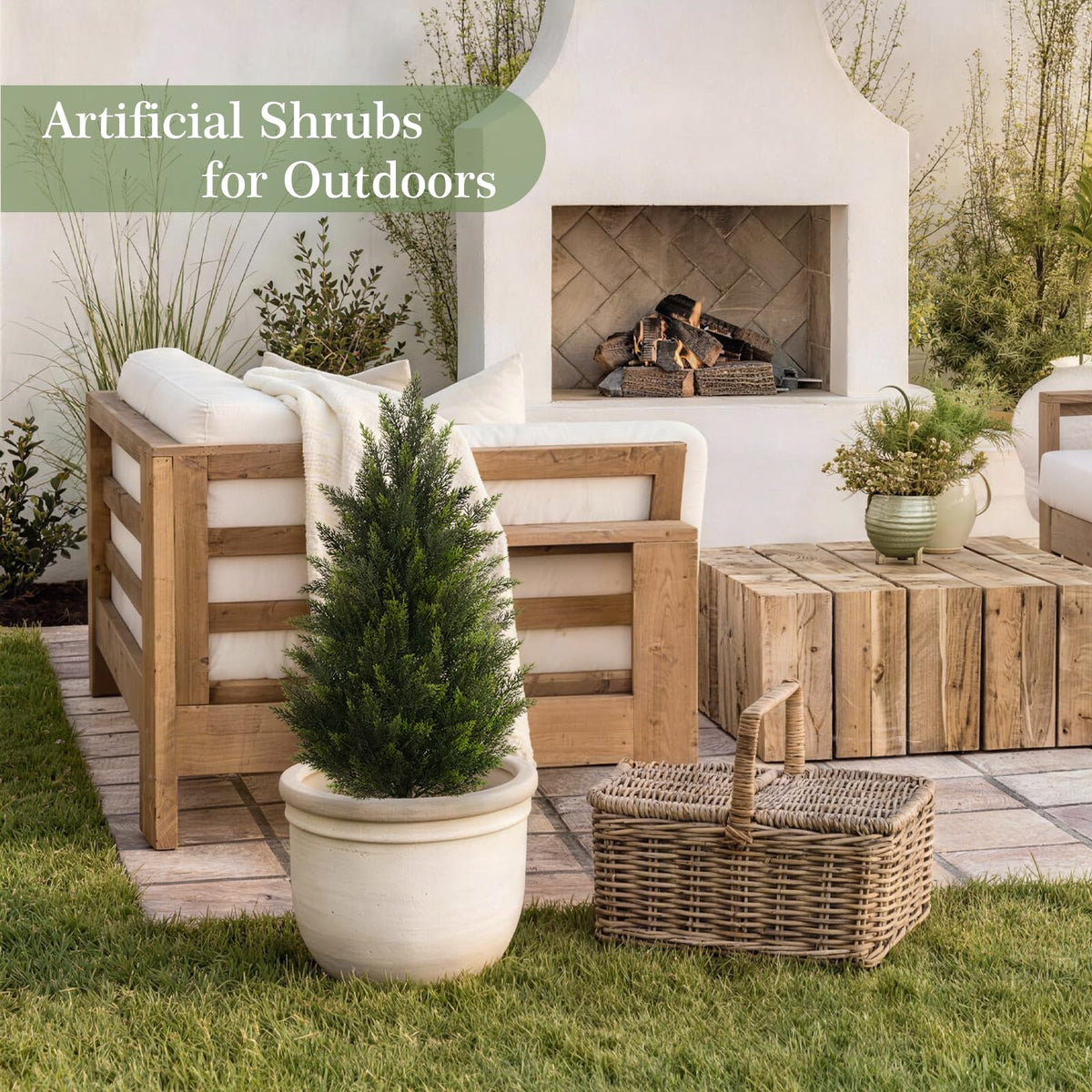 Vitalismo 3FT Artificial Cedar Trees Set of 2 for Outdoor - Vitalismo Official Imagery - 8