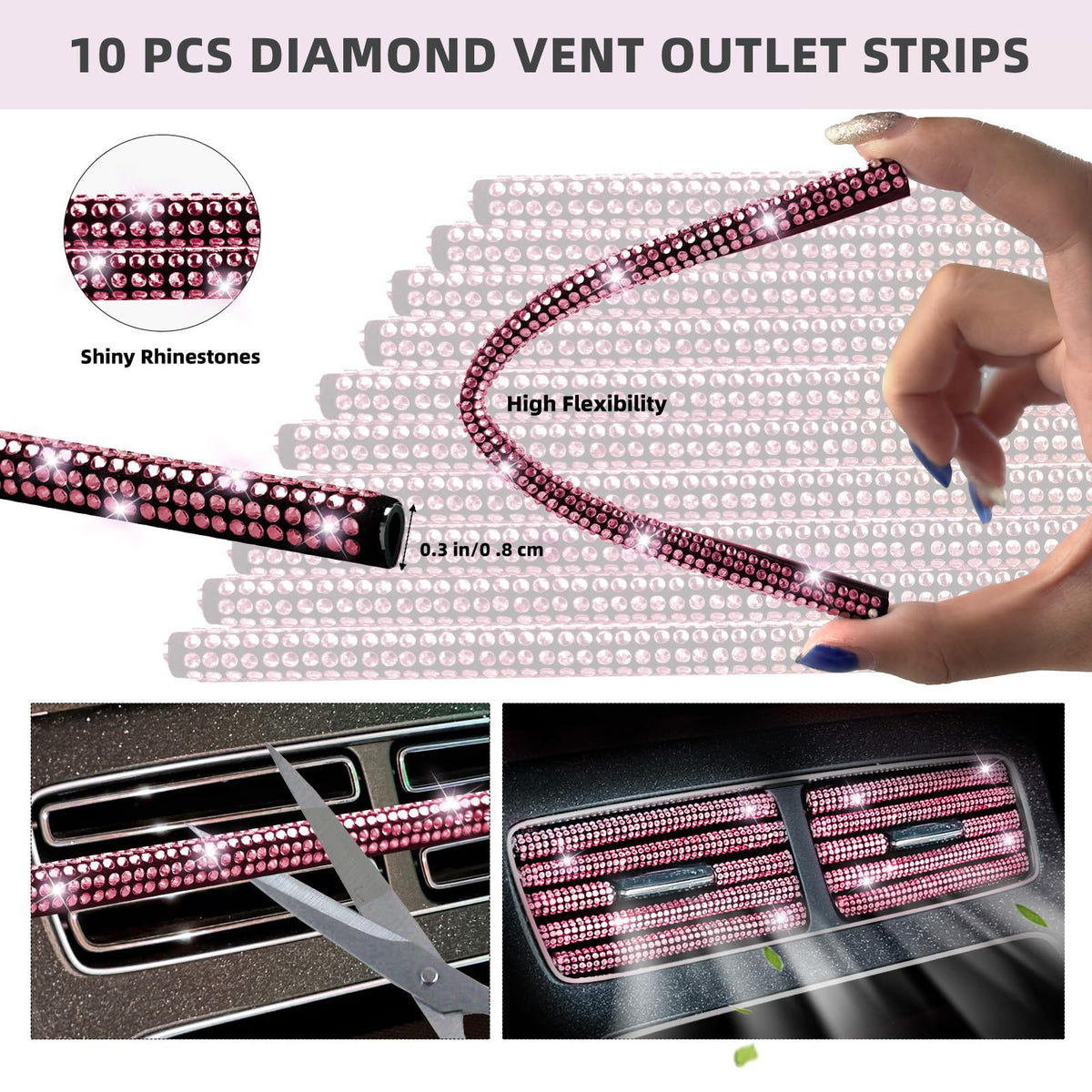 NBTEPEM 27 Piece Bling Car Accessories Set - NBTEPEM Official Imagery - 7