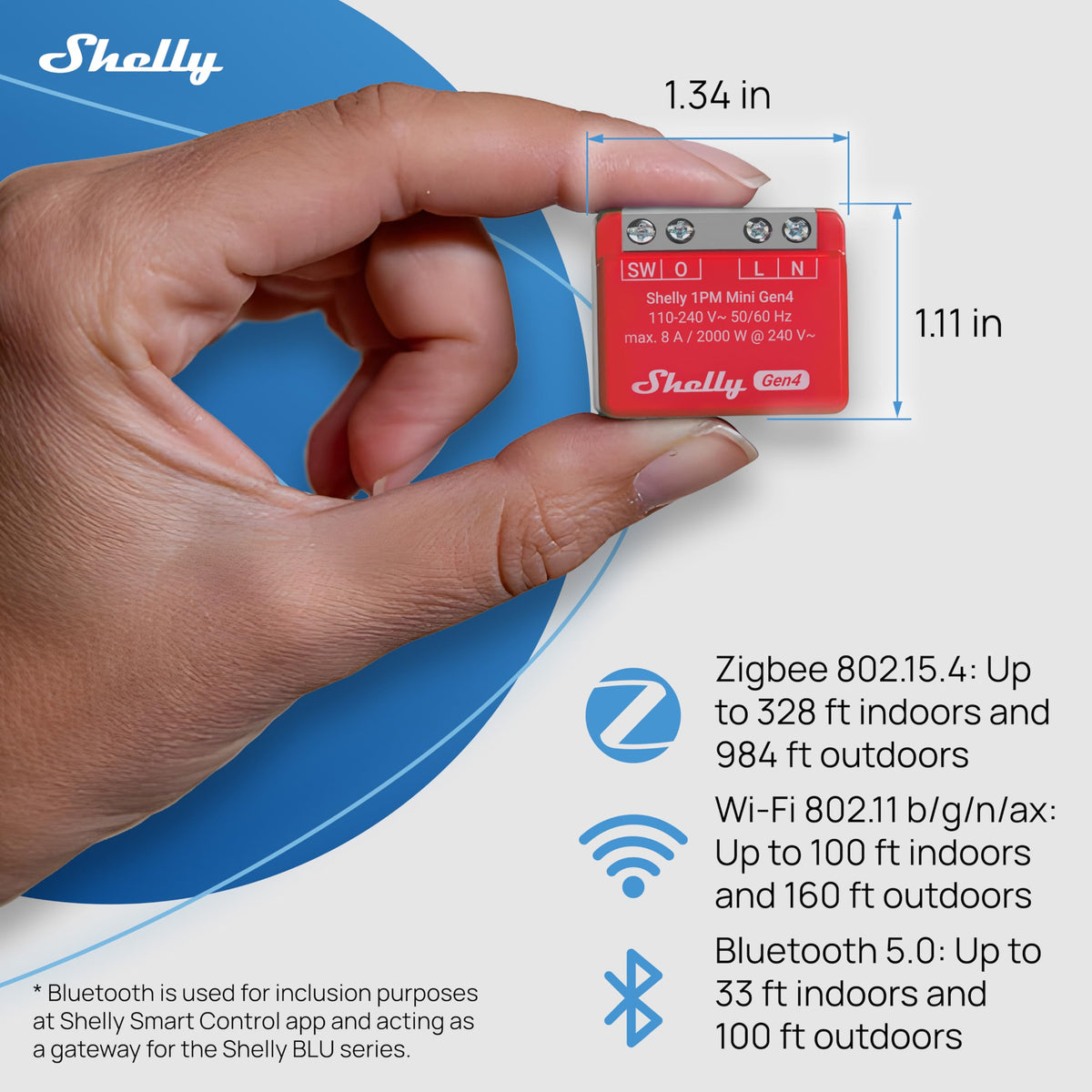 Shelly 1PM Mini Gen4 Smart Switch Wi Fi Matter Zigbee 1 - Shelly Official Imagery - 4