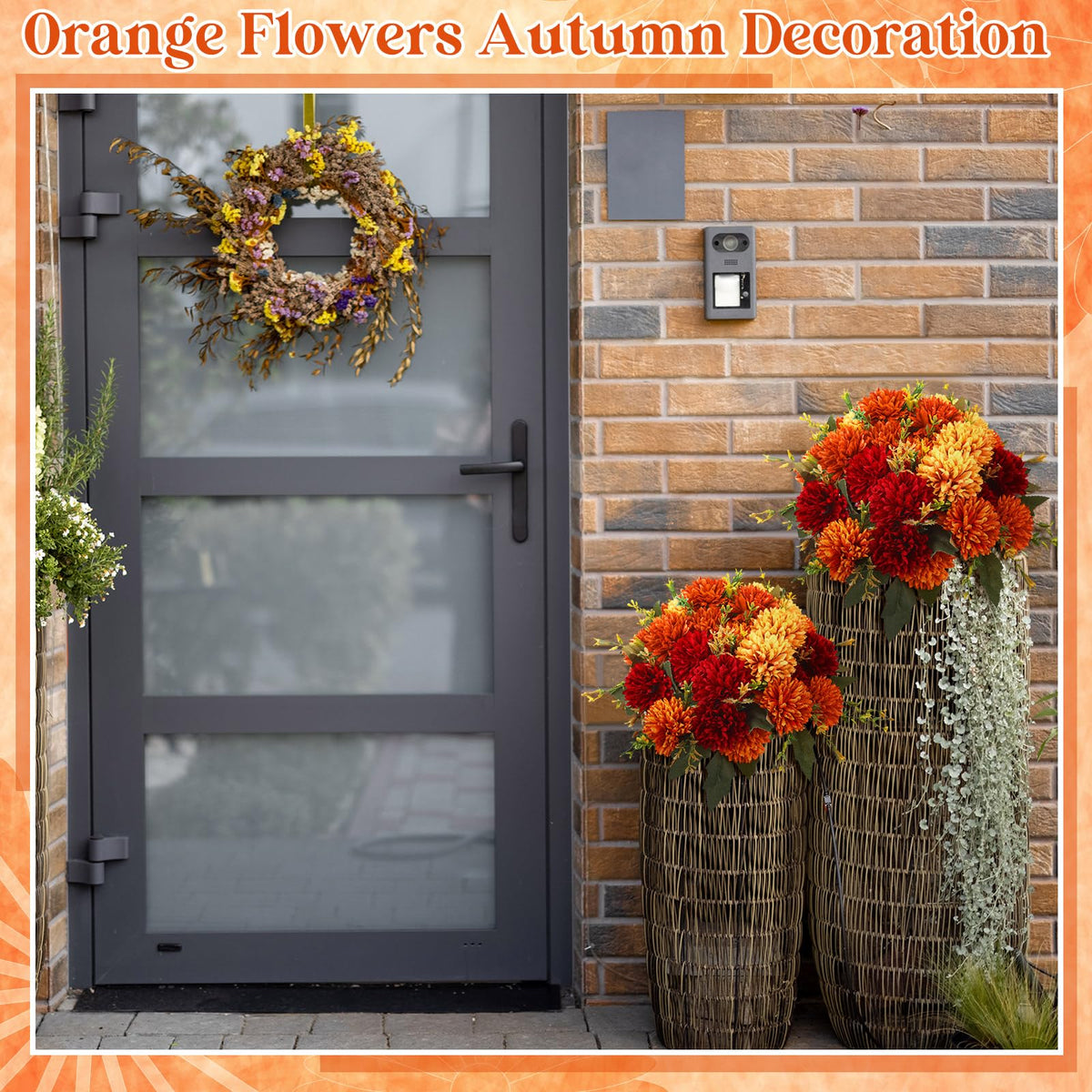 XunYee 12 Pcs Fall Artificial Flowers for Outdoor Faux Mums - XunYee Official Imagery - 7