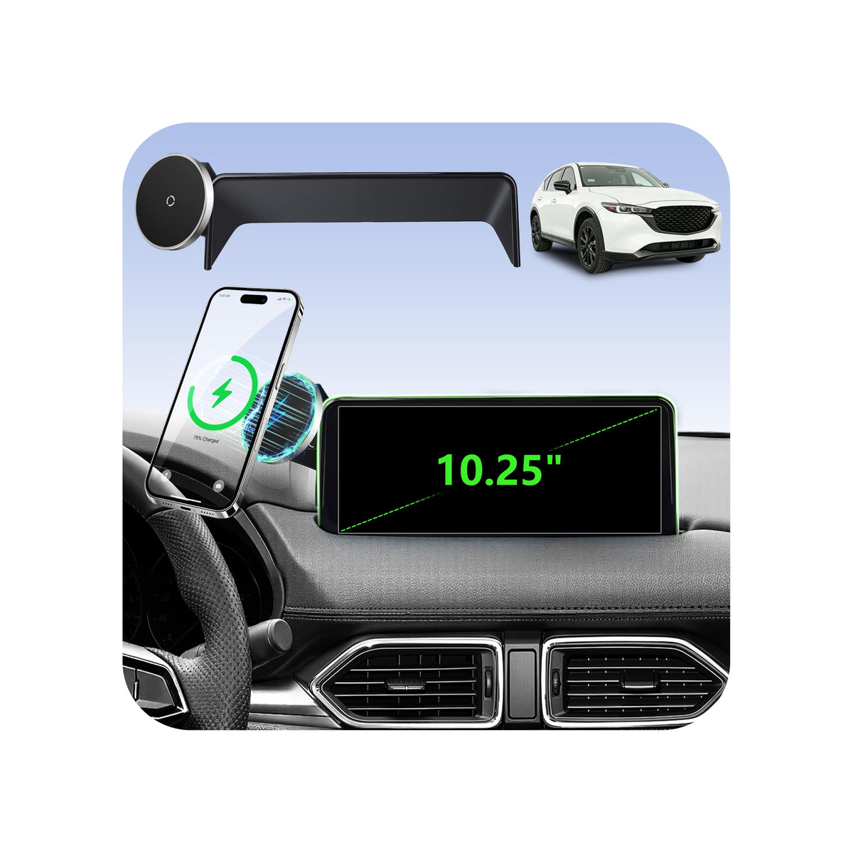 Car Phone Holder for Mazda CX5 MagSafe Car Mount Charger - AAGJJ Official Imagery - 1