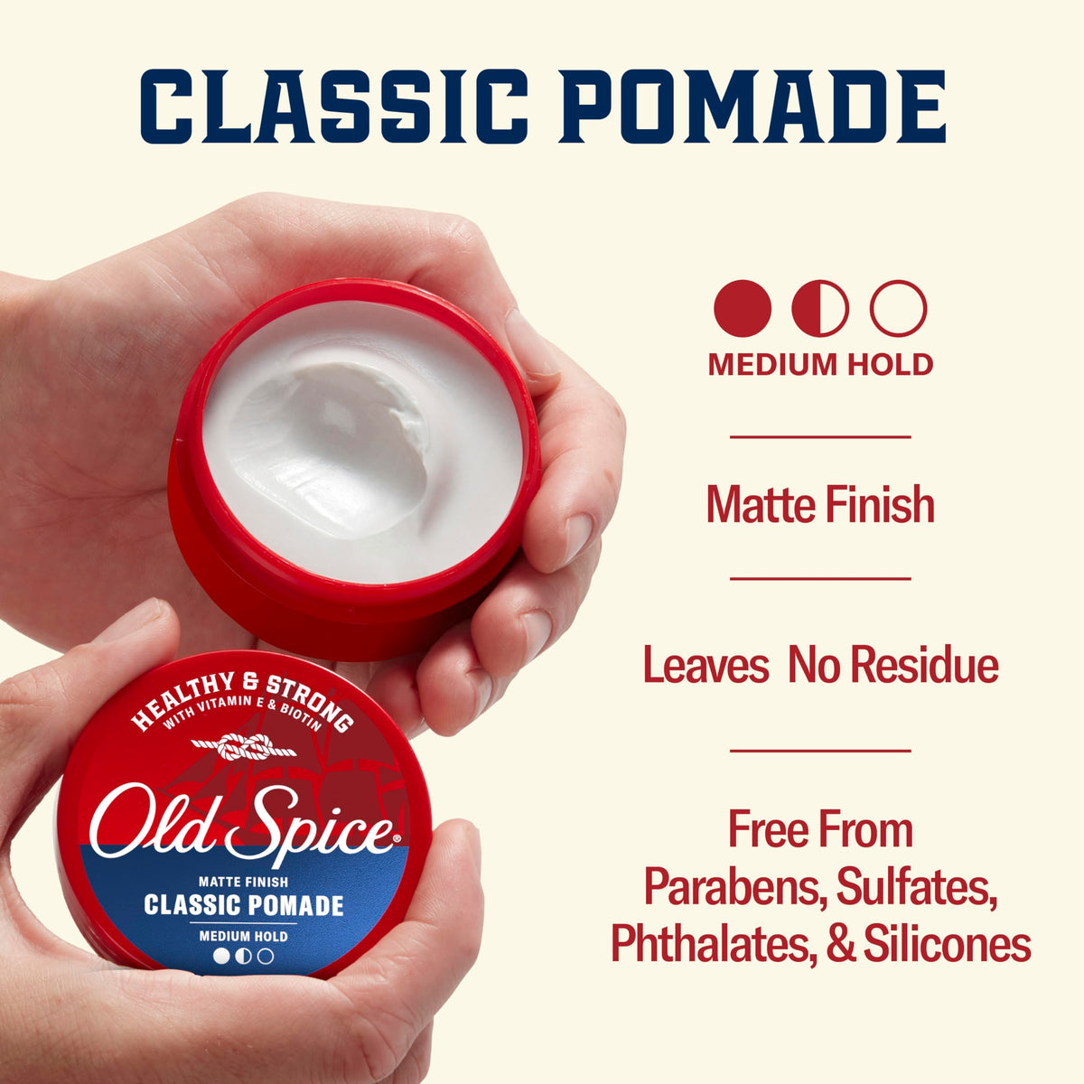 Old Spice Mens Hair Pomade Healthy Strong with Vitamin E – alternate angle