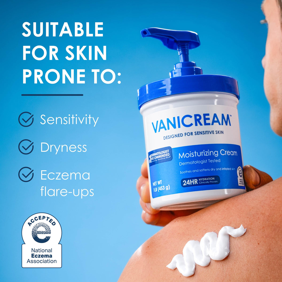 Vanicream Moisturizing Cream Body Face Moisturizer 16 Oz – packaging and label