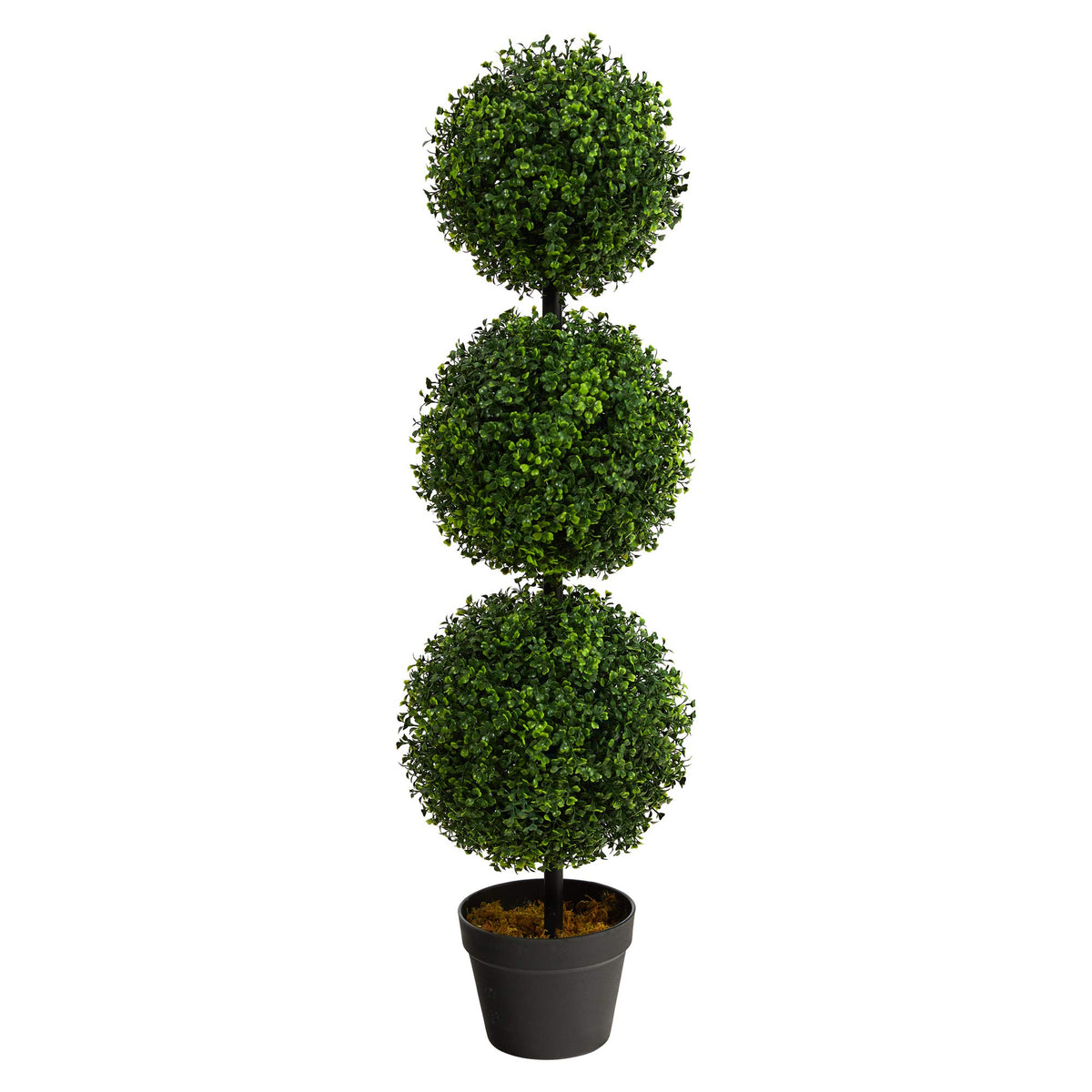 Nearly Natural 36 in Artificial Triple Ball Boxwood Topiary - Nearly Natural Official Imagery - 2