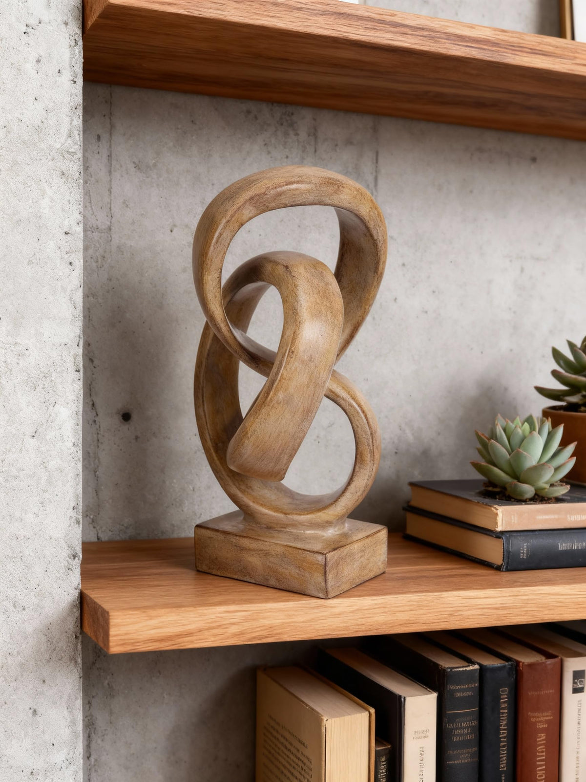 Abstract wood toned knot sculpture geometric decorative - DOVDOV Official Imagery - 4