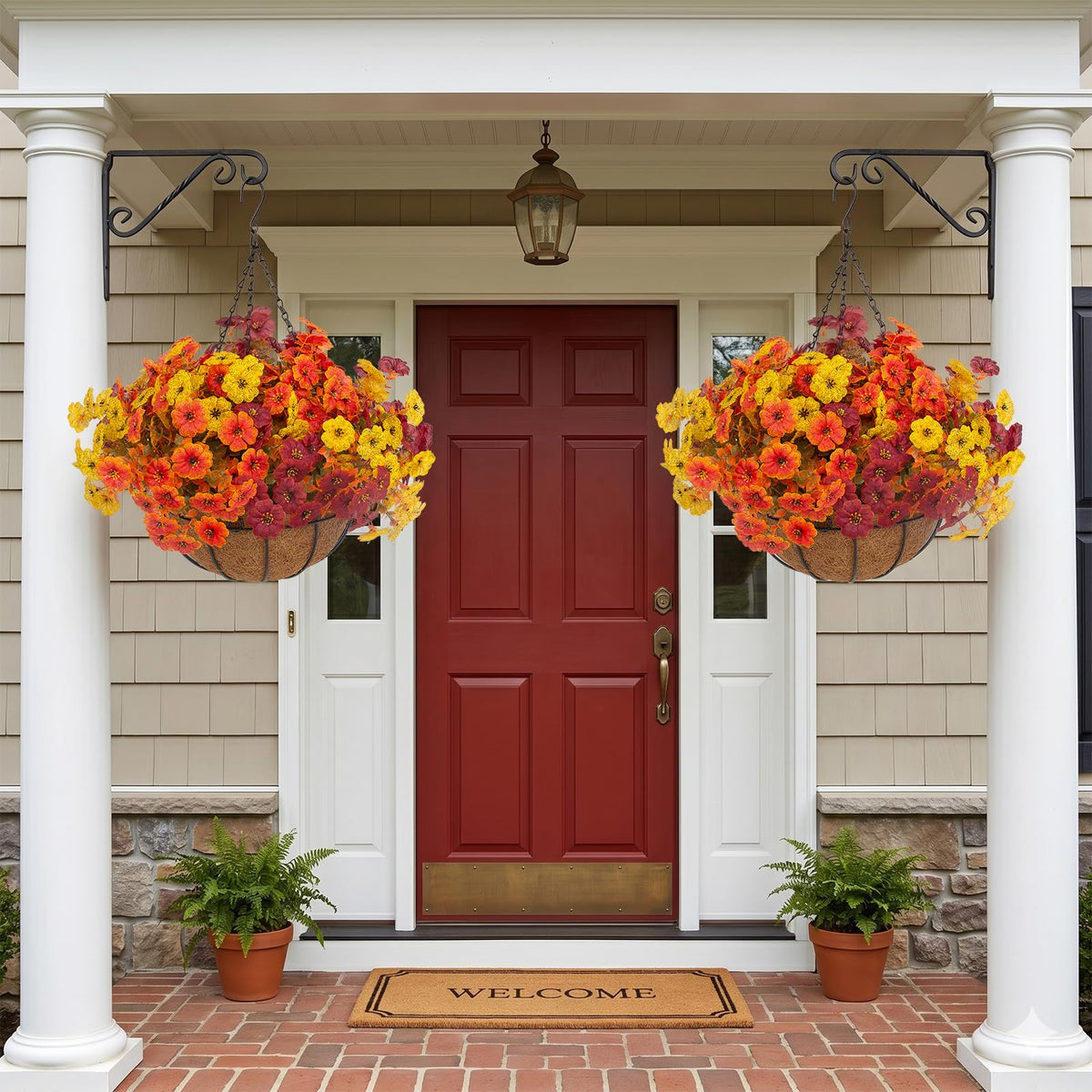 Hananona 2 Set Artificial Outdoor Fall Flowers with Hanging - Hananona Official Imagery - 5