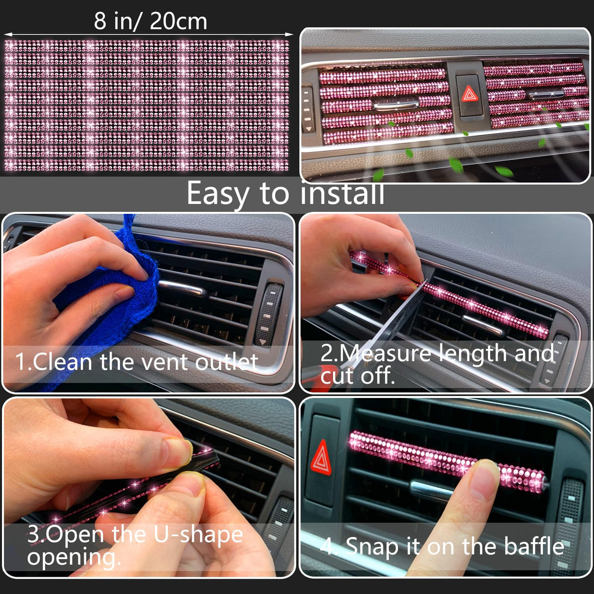 NBTEPEM 27 Piece Bling Car Accessories Set - NBTEPEM Official Imagery - 8