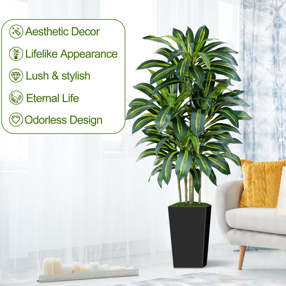 5FT Artificial Dracaena Tree - Keeplush Official Imagery - 3