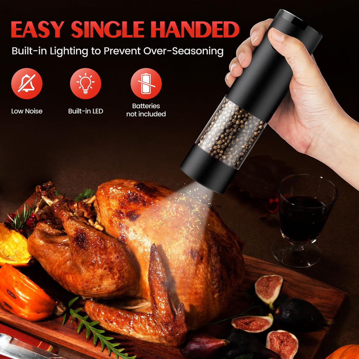 ioion Electric Salt and Pepper Grinder Set Automatic Battery – full view