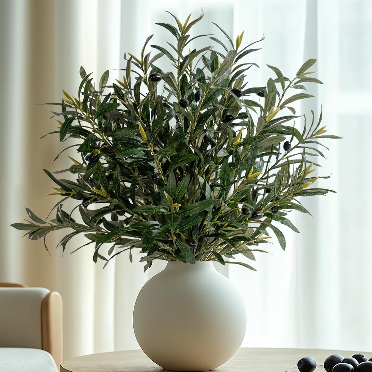 Bailikang 8PCS 24 Artificial Olive Branches Realistic Fake - Bailikang Official Imagery - 2