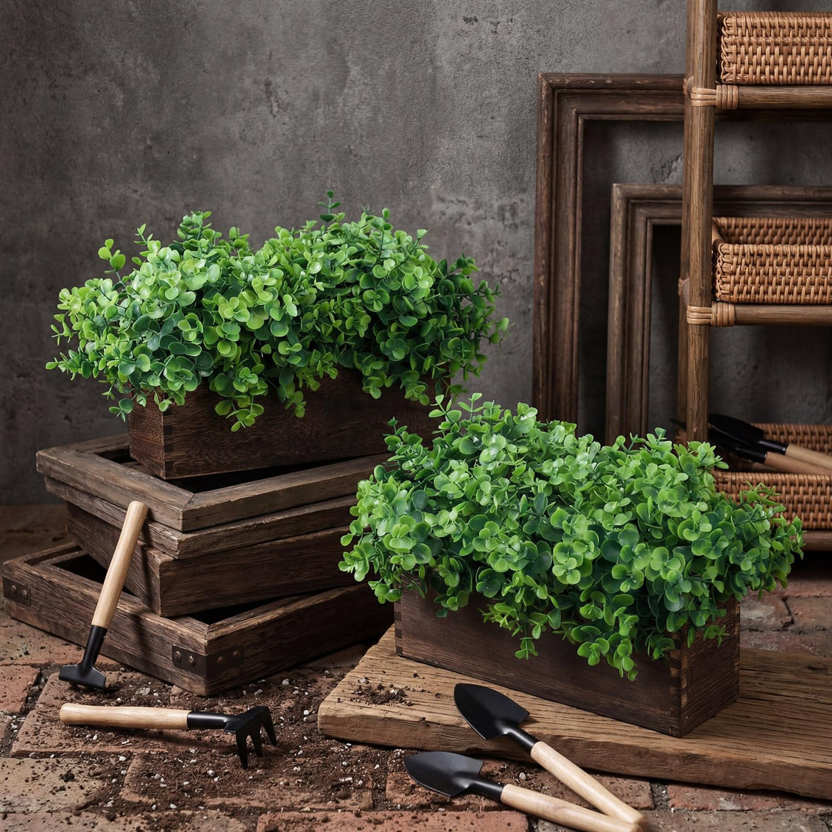 Lyrow 2 Pack Eucalyptus Plant Brown 11 4 Inch Emerald Green - Lyrow Official Imagery - 5