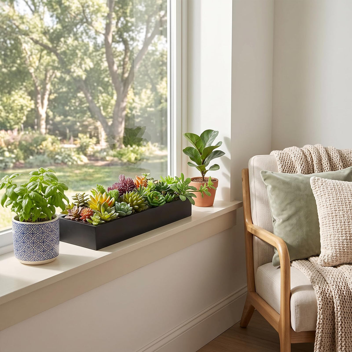 MyGift 15 75 Inch Faux Succulent PlantsArrangement in Black - MyGift Official Imagery - 5