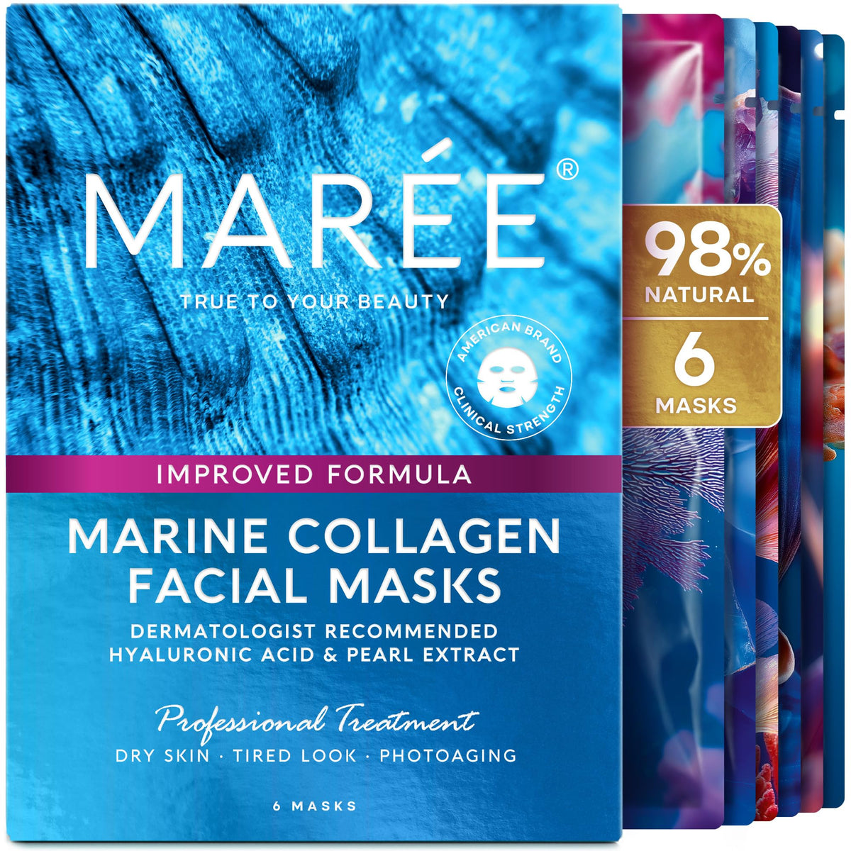 MAREE Collagen Face Masks Skincare Facial Mask with Centella