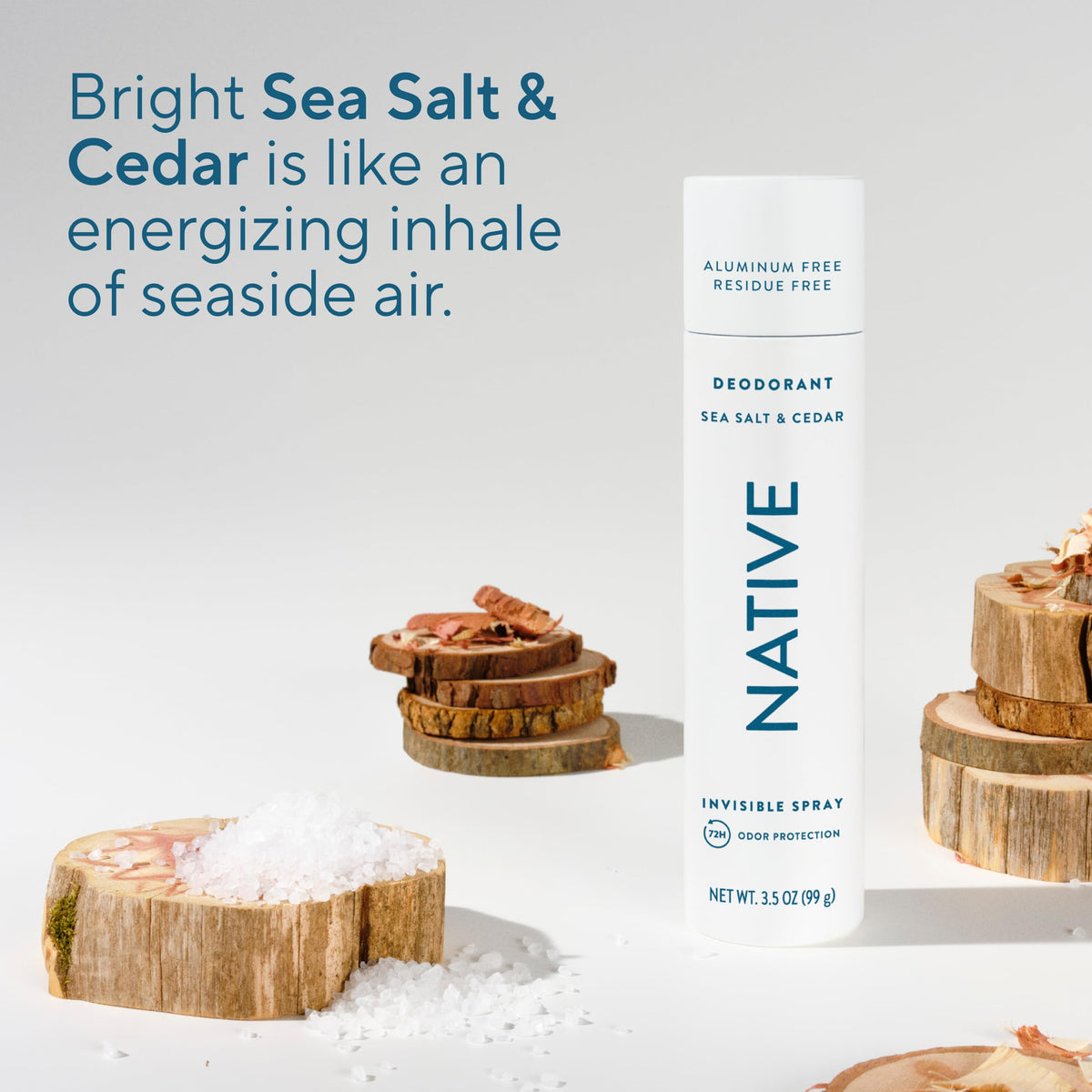 Native Aluminum Free Body Spray for Women Men Sea Salt Cedar – full view