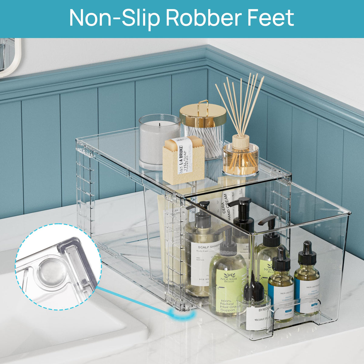 Vtopmart 3 Pack Clear Stackable Storage Drawers Easy to - Vtopmart Official Imagery - 8
