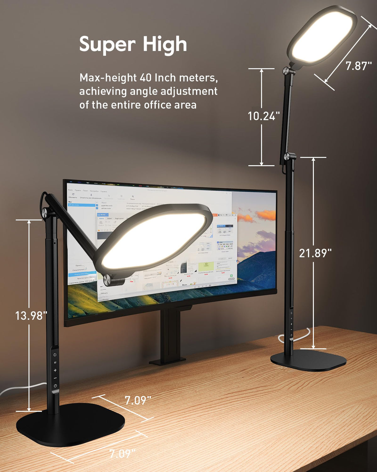 LitONES Tall LED Desk Lamps Home Office Edge Lit Eye Care 50 - LitONES Official Imagery - 7