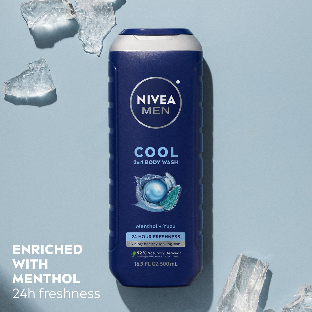 NIVEA MEN Cool 3 in 1 Body Wash with Menthol Multipack 3 x – full view