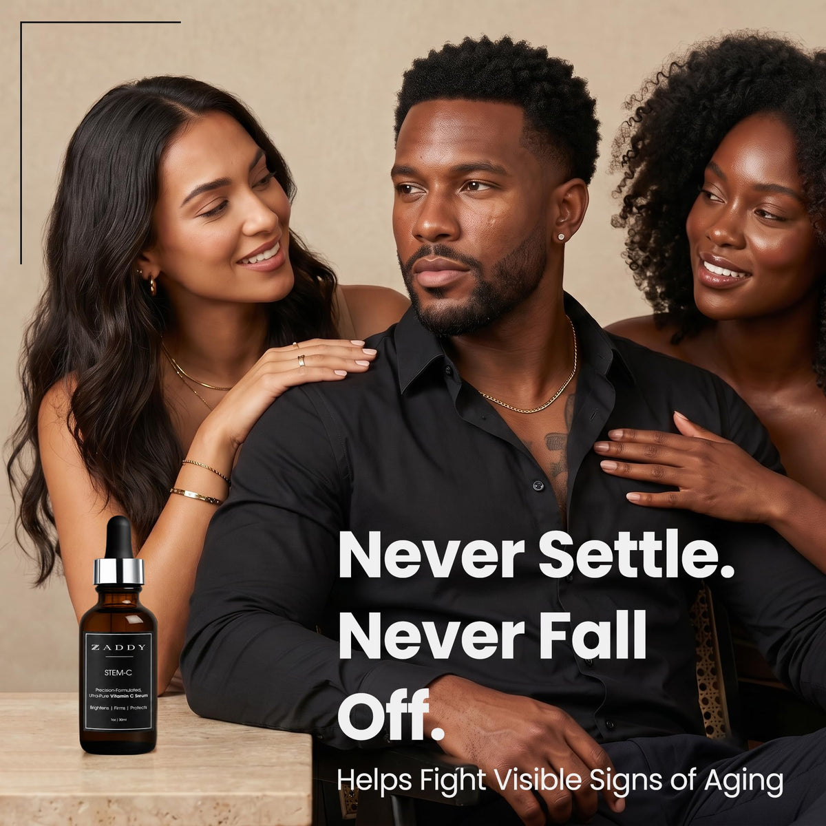 Zaddy Stem C Vitamin C Serum Hyaluronic Acid MSM Plant Stem - Zaddy Official Imagery - 3