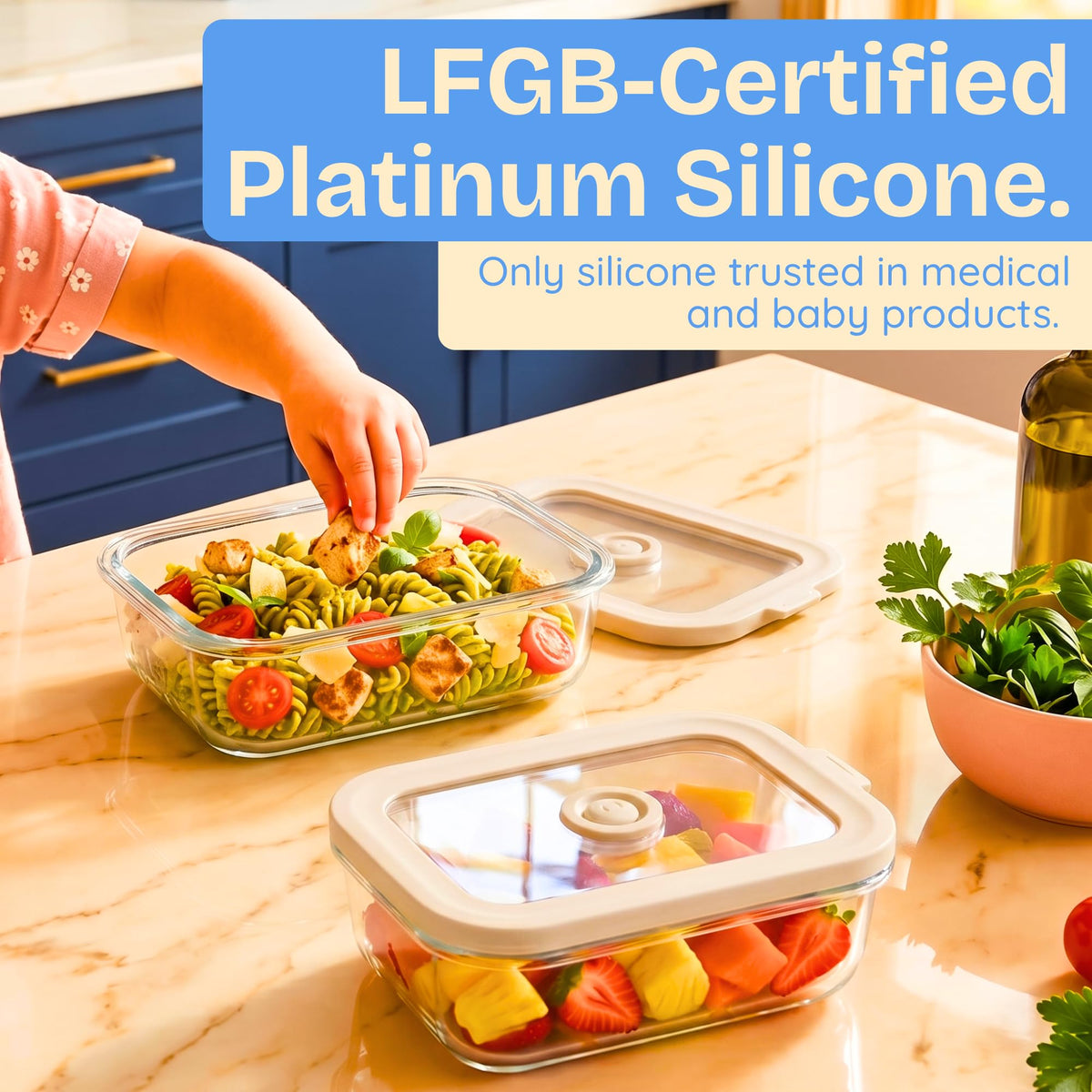 Non Toxic Glass Food Containers with Lids 4 Pack Multi Size - Ziruma Official Imagery - 5