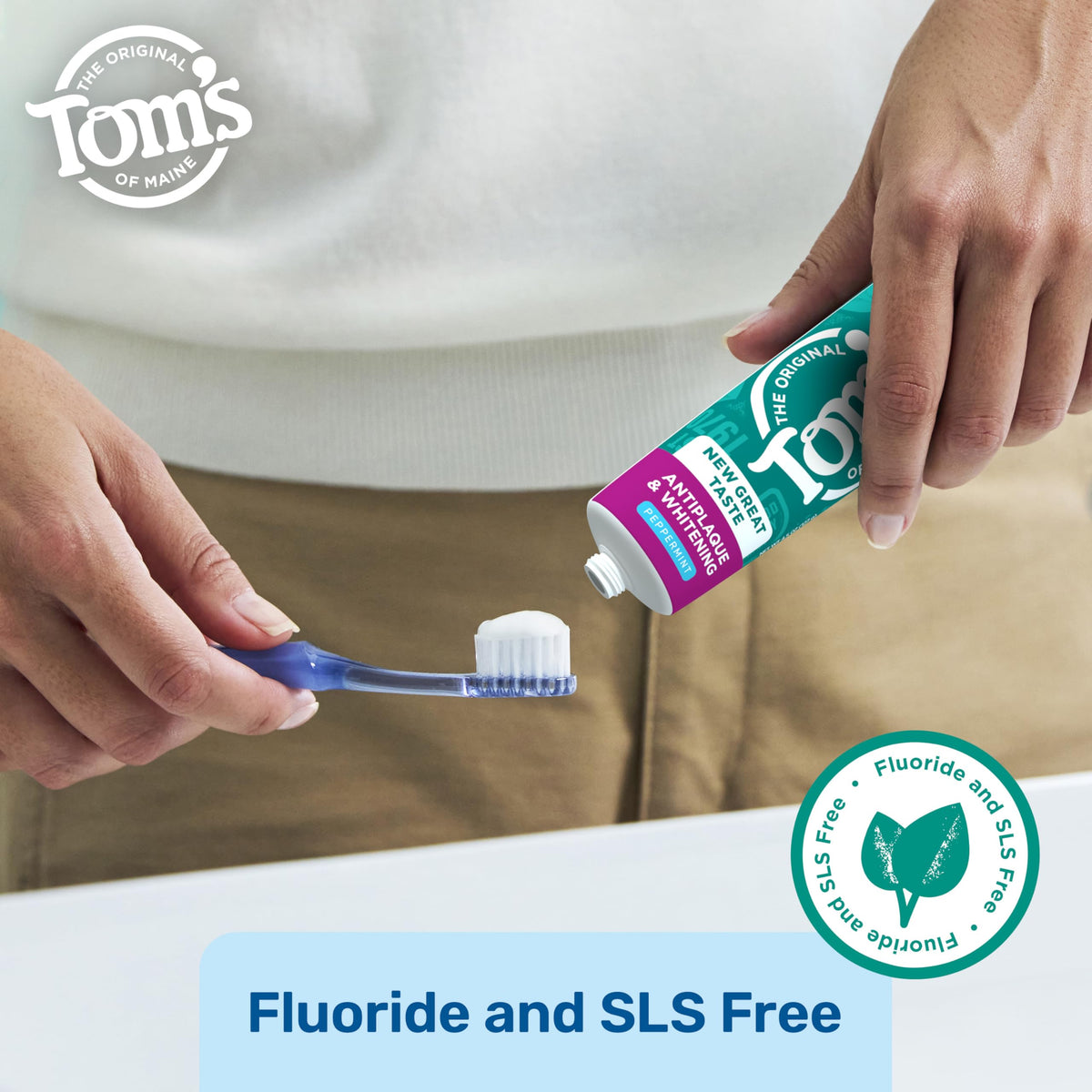 Tom's of Maine Tom s of Maine Antiplaque and Whitening Toothpaste – back view and specifications