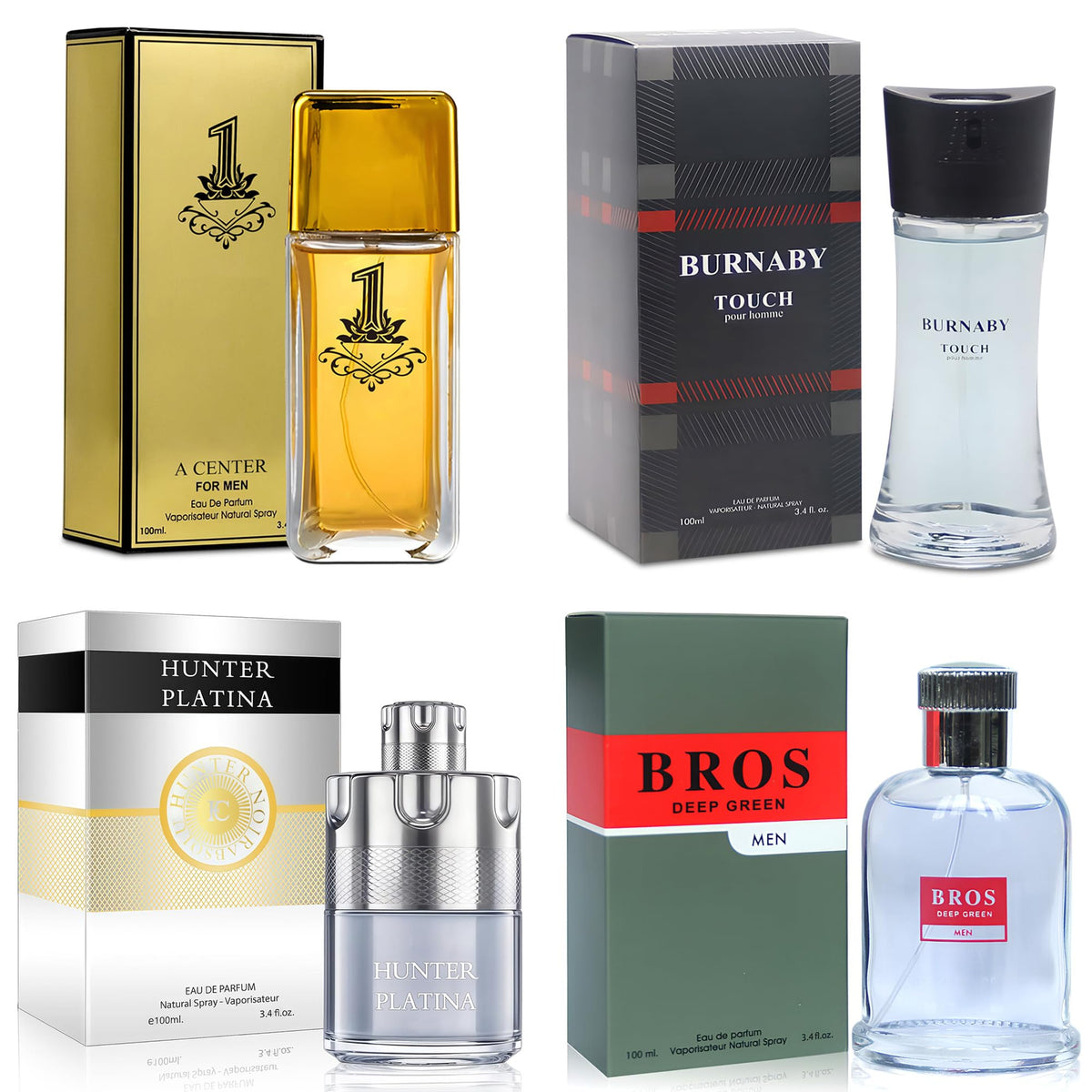 A CENTER Men s Cologne Set 4 x 100ml Eau de Parfum Cologne - A CENTER Official Imagery - 2