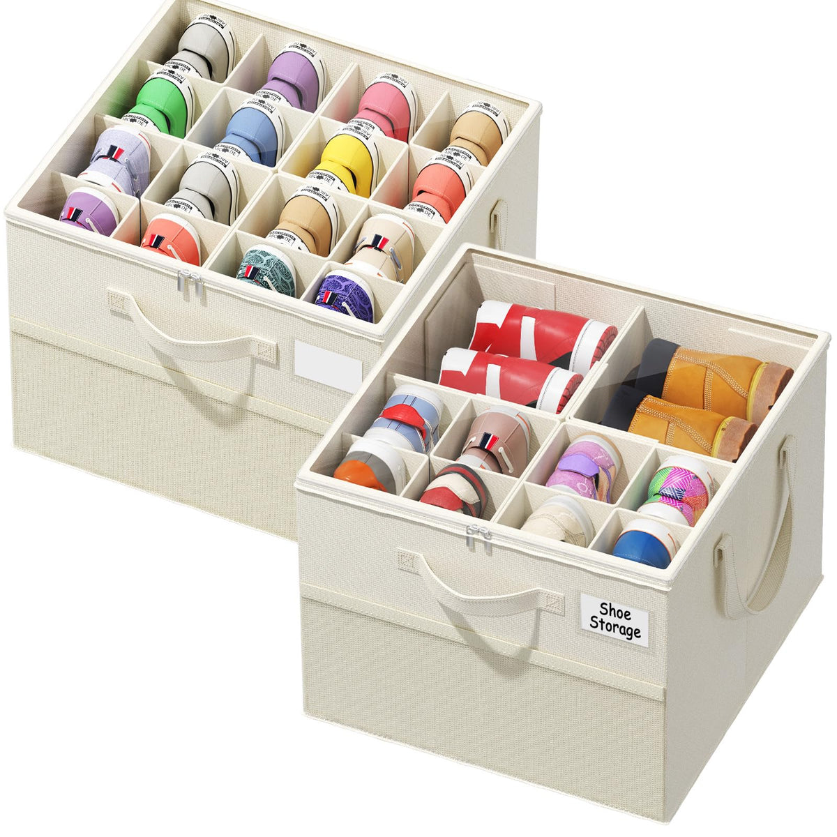 Plus Size 2 Pack Shoe Organizer for Closet Foldable Shoe - NestOrganix Official Imagery - 1