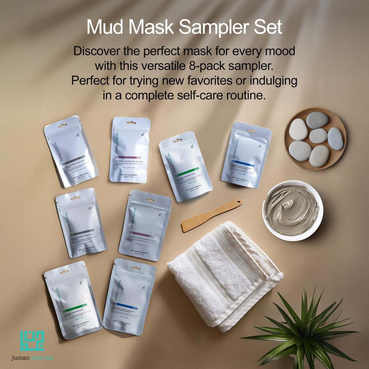 JUMAN Dead Sea Minerals Mud Mask Sampler Set - JUMAN Official Imagery - 3