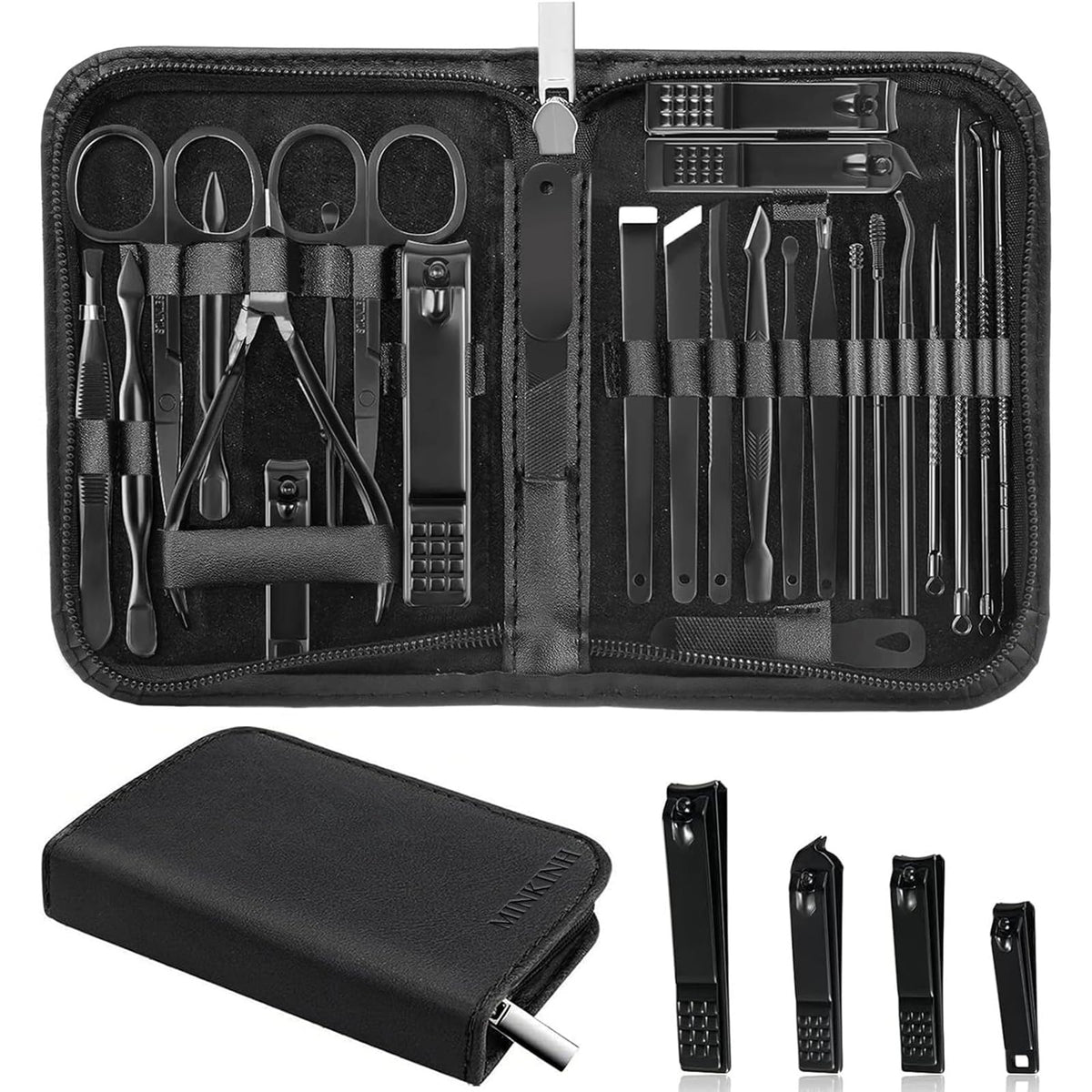 MINKINH Nail Clippers Set Manicure Pedicure Kit 26 Piece