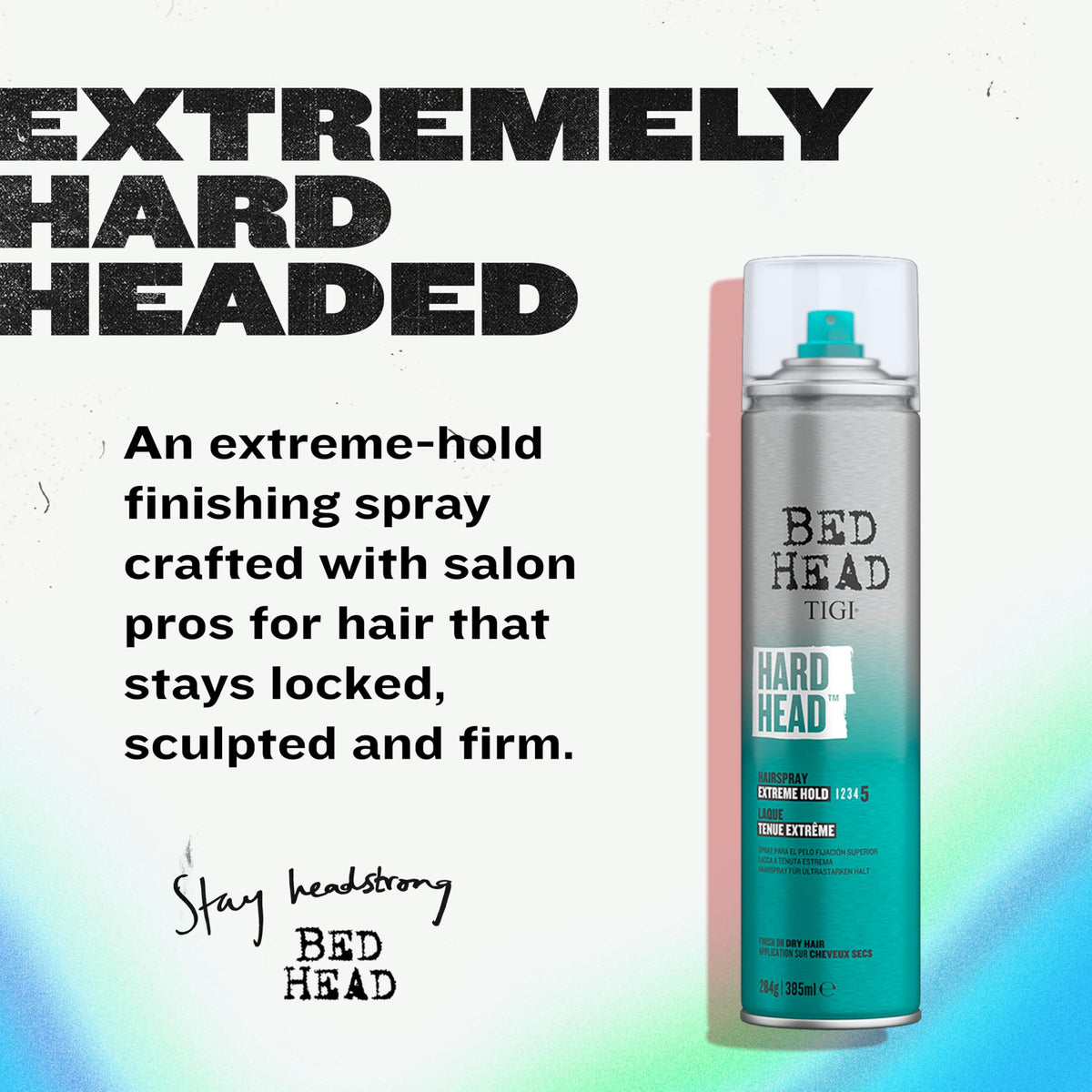 TIGI Bed Head Hard Head Hair Spray Extra Strong Hold for All – close-up detail