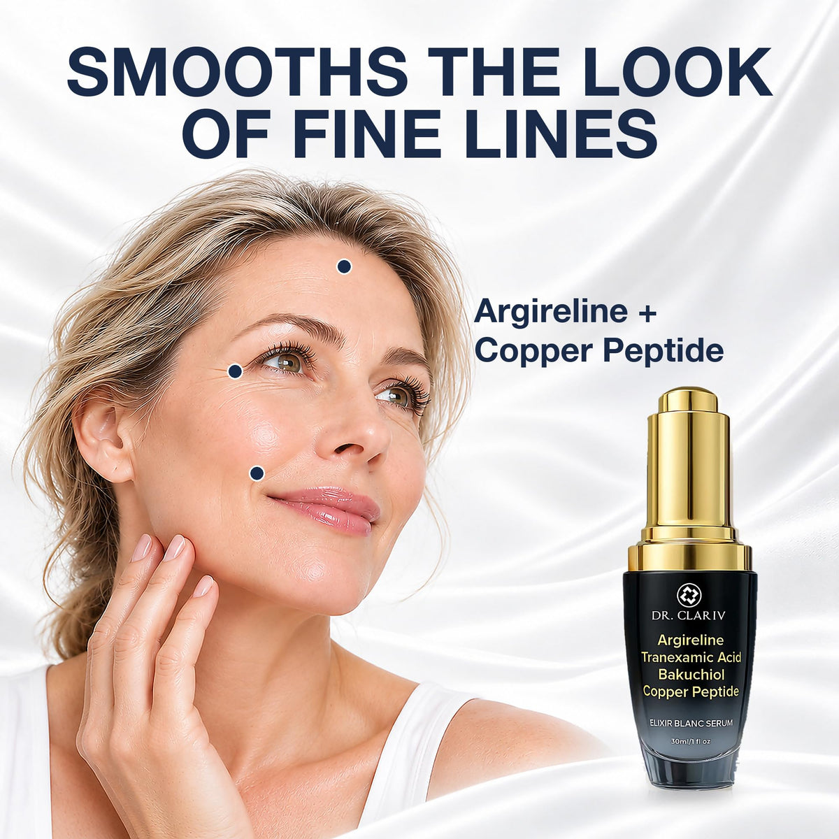 Argireline Peptide Serum with GHK Cu 3 Tranexamic Acid - DR. CLARIV Official Imagery - 5