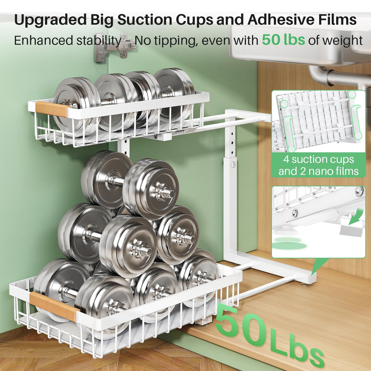 Kitstorack Under Sink Organizer 2 Tier Under the Sink - Kitstorack Official Imagery - 5
