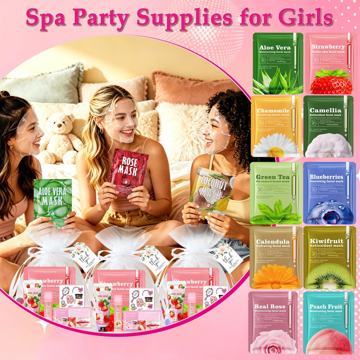 252 PCS Spa Party Supplies for Women Spa Day Favors - UUNZ Official Imagery - 5