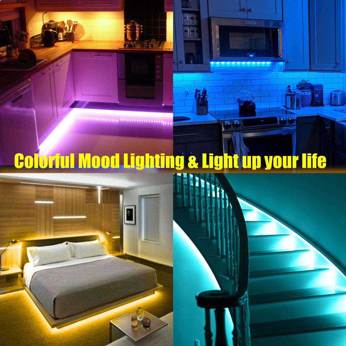 maylit 8 PCS 3 3FT Smart RGB Under Cabinet Lights Kit - maylit Official Imagery - 8