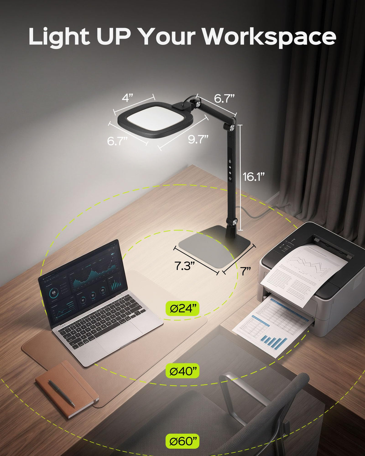 LED Desk Lamps for Home Office 18W Bright Soft Video - JACKYLED Official Imagery - 6