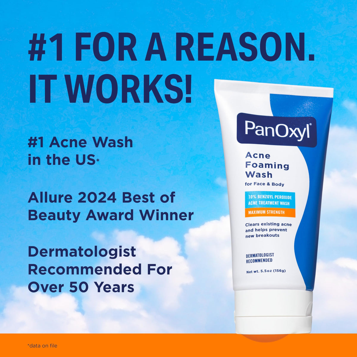 PanOxyl Acne Foaming Wash 10 Benzoyl Peroxide For Face Body – packaging and label