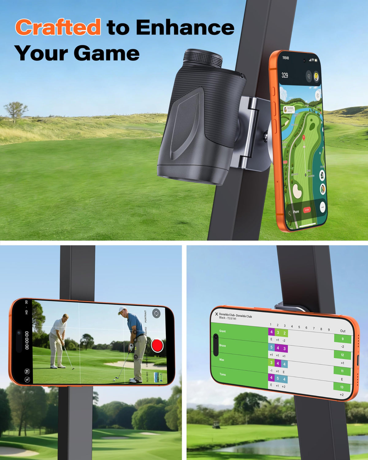 A2C Original Fold Magnet Golf Cart Phone Holder with - A2C Official Imagery - 7